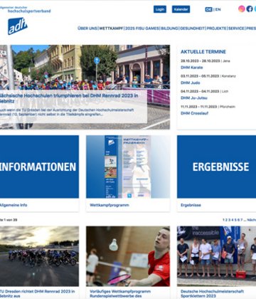 Screenshot Webseite adh